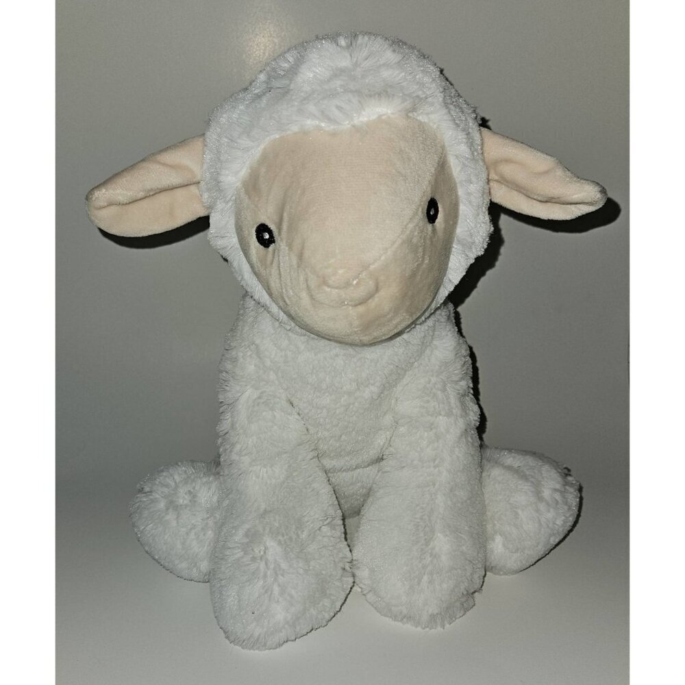 Silver One White Sheep Lamb Plush 13" Stuffed Animal Toy Lovey Sewn Eyes